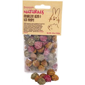 Naturals by Rosewood Herb 'n' Veg Drops Small Pet Treats, 4.9-oz bag, case of 4