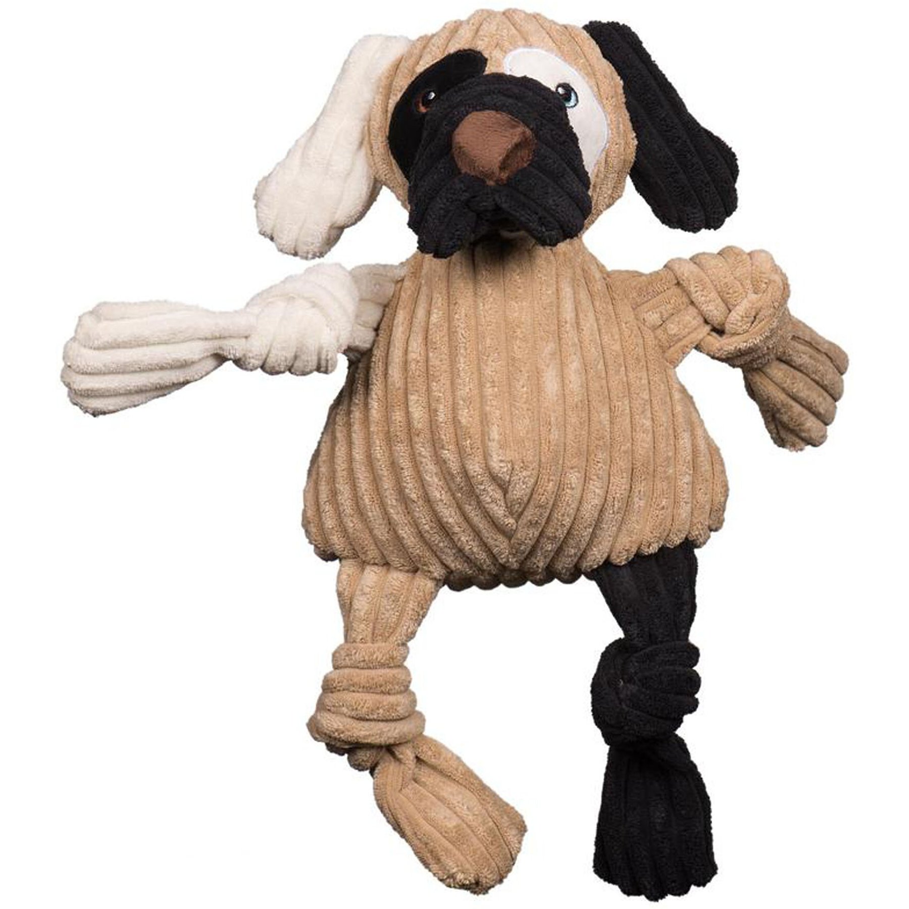 HuggleHounds HuggleHounds Huggle Mutts Patches the Mutt Tough Squeaky Plush Dog Toy, Large