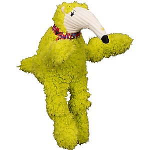 HuggleHounds Knottie Niblet Ant Eater Tough Squeaky Plush Dog Toy, Large