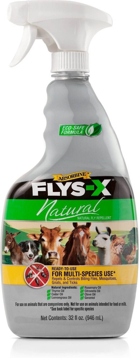 ABSORBINE FLYSX Natural Fly Repellent Dog & Livestock Spray, 32oz