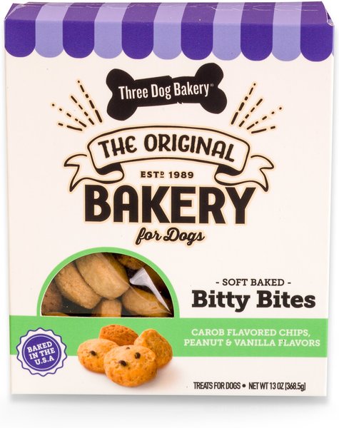 Three Dog Bakery Bitty Bites Dog Treats, 13-oz box slide 1 of 5