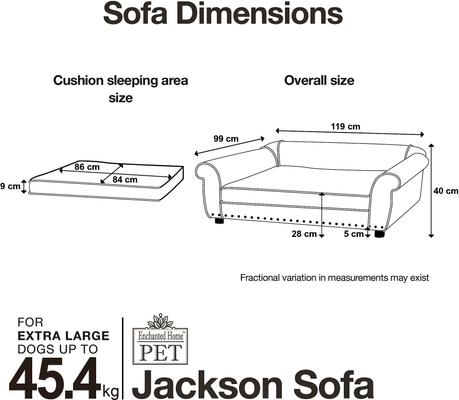 Show full view: Enchanted Home Pet Jackson Dog Sofa, Grey, Large slide 7 of 9