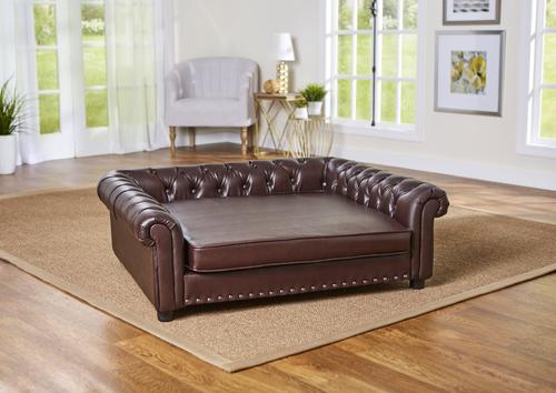 Show full view: Enchanted Home Pet Harrison Dog Sofa, Pebble Brown, Large slide 2 of 9