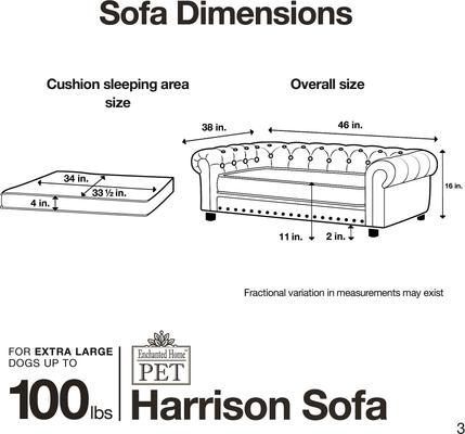 Show full view: Enchanted Home Pet Harrison Dog Sofa, Pebble Brown, Large slide 7 of 9