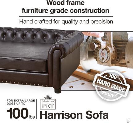 Show full view: Enchanted Home Pet Harrison Dog Sofa, Pebble Brown, Large slide 9 of 9