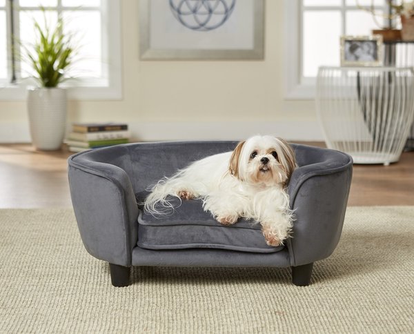 Enchanted Home Pet Coco Sofa Cat & Dog Bed with Removable Cover, Dark Grey slide 1 of 9