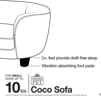 Show full view: Enchanted Home Pet Coco Sofa Cat & Dog Bed with Removable Cover, Dark Grey slide 8 of 10