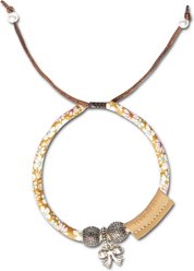 Touchcat Lucky Charms Designer Cable Necklace Cat Collar, Yellow/Brown