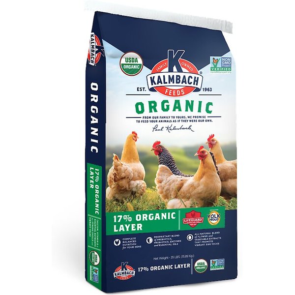 KALMBACH FEEDS Organic 17% Layer Pellets Chicken Feed, 35-lb bag ...