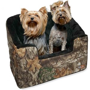 klein zusammenklappbar grau/cremefarben K&H PET PRODUCTS Bucket Booster Haustiersitz – Hundeerhöhung Autositz für Hunde und Katzen 