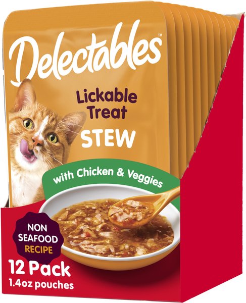 Hartz Delectables Stew Non-Seafood Recipe Chicken & Veggies Lickable Wet Cat Treats, 1.4-oz, case of 12 slide 1 of 9