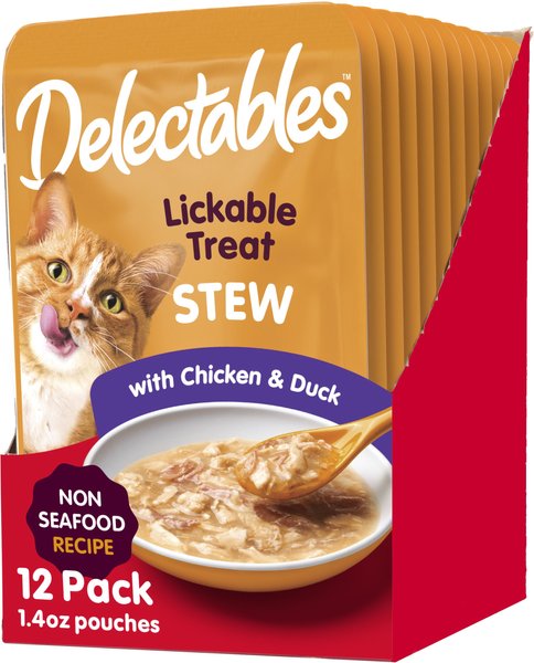 Hartz Delectables Stew Non-Seafood Recipe Chicken & Duck Lickable Wet Cat Treats, 1.4-oz, case of 12 slide 1 of 11