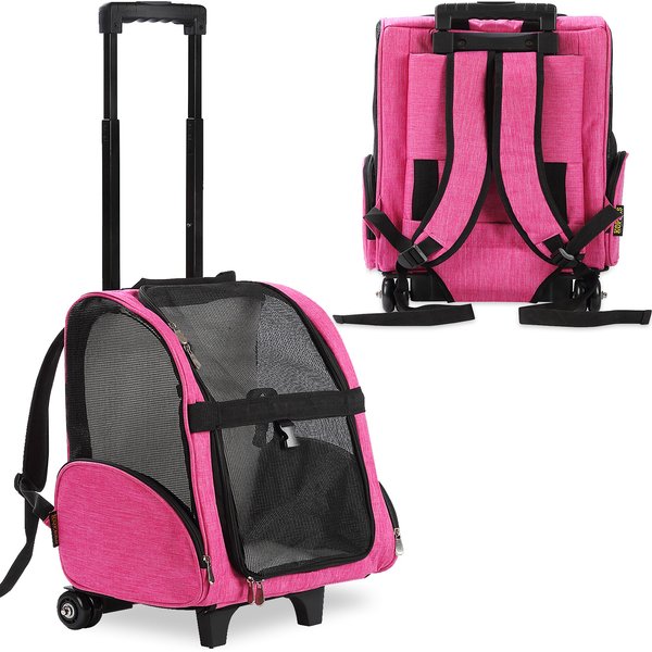 Katziela® Luxury Rider™ Pet Carrier with Removable Wheels and Handle