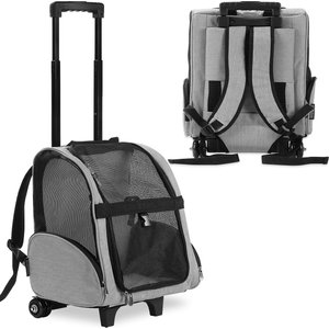KOPEKS Deluxe Backpack Dog & Cat Carrier, Large, Grey