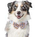 Frisco Plaid Dog & Cat Bow Tie, Orange & Blue, X-Small/Small