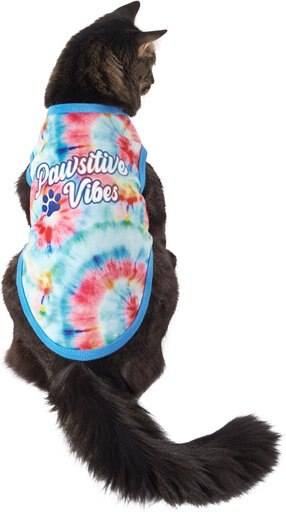 Frisco Pawsitive Vibes Tiedye Print Dog & Cat T-Shirt, Small