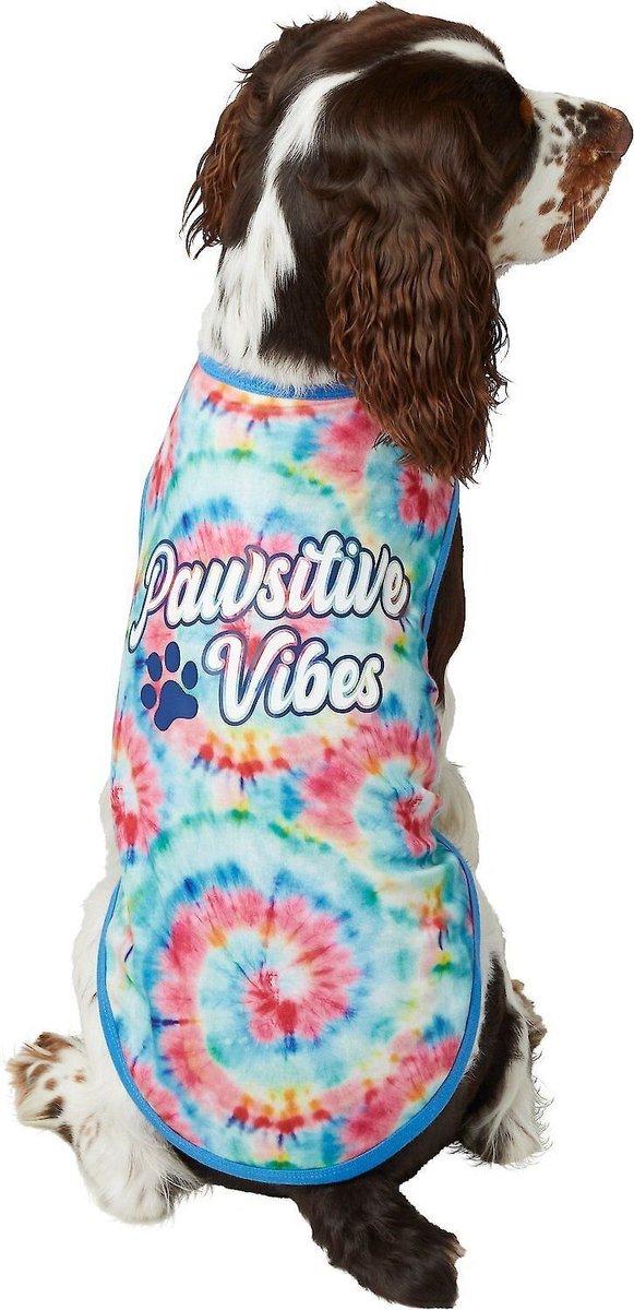 Frisco Pawsitive Vibes Tiedye Print Dog & Cat T-Shirt