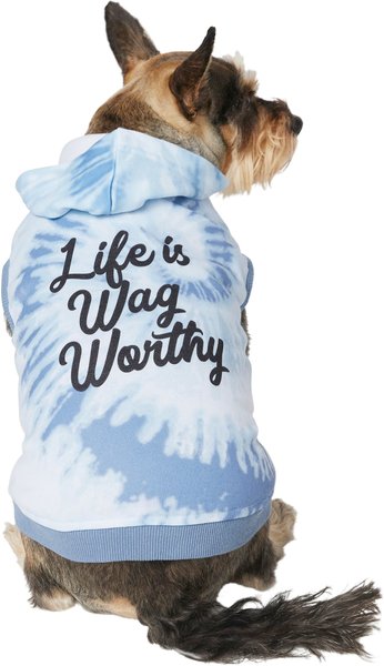 Frisco Life Is Wag Worthy Tiedye Print Dog & Cat Hoodie, Small slide 1 of 9