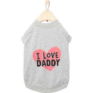 Frisco I Love Daddy Dog & Cat T-Shirt, Gray, X-Small