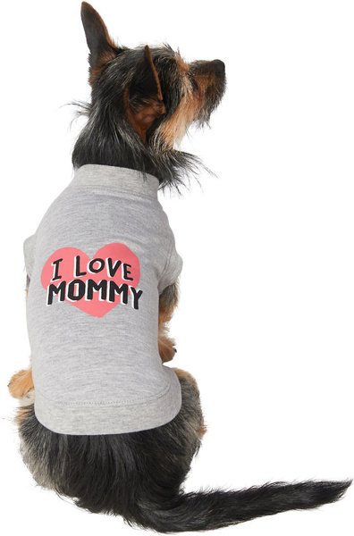 Frisco I Love Mommy Dog & Cat T-Shirt, Gray, Small slide 1 of 6