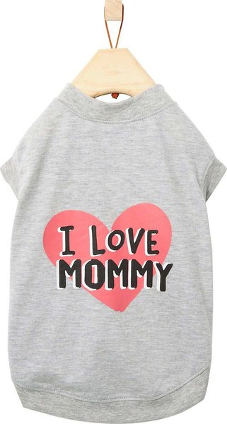 Frisco I Love Mommy Dog & Cat T-Shirt, Gray, Large slide 1 of 5