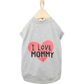 Frisco I Love Mommy Dog & Cat T-Shirt, Gray, Large