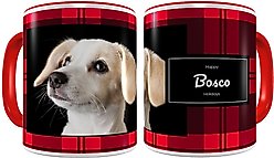 Frisco Plaid Red Personalized Coffee Mug, 11-oz