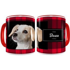 Frisco Plaid Red Personalized Coffee Mug, 11-oz