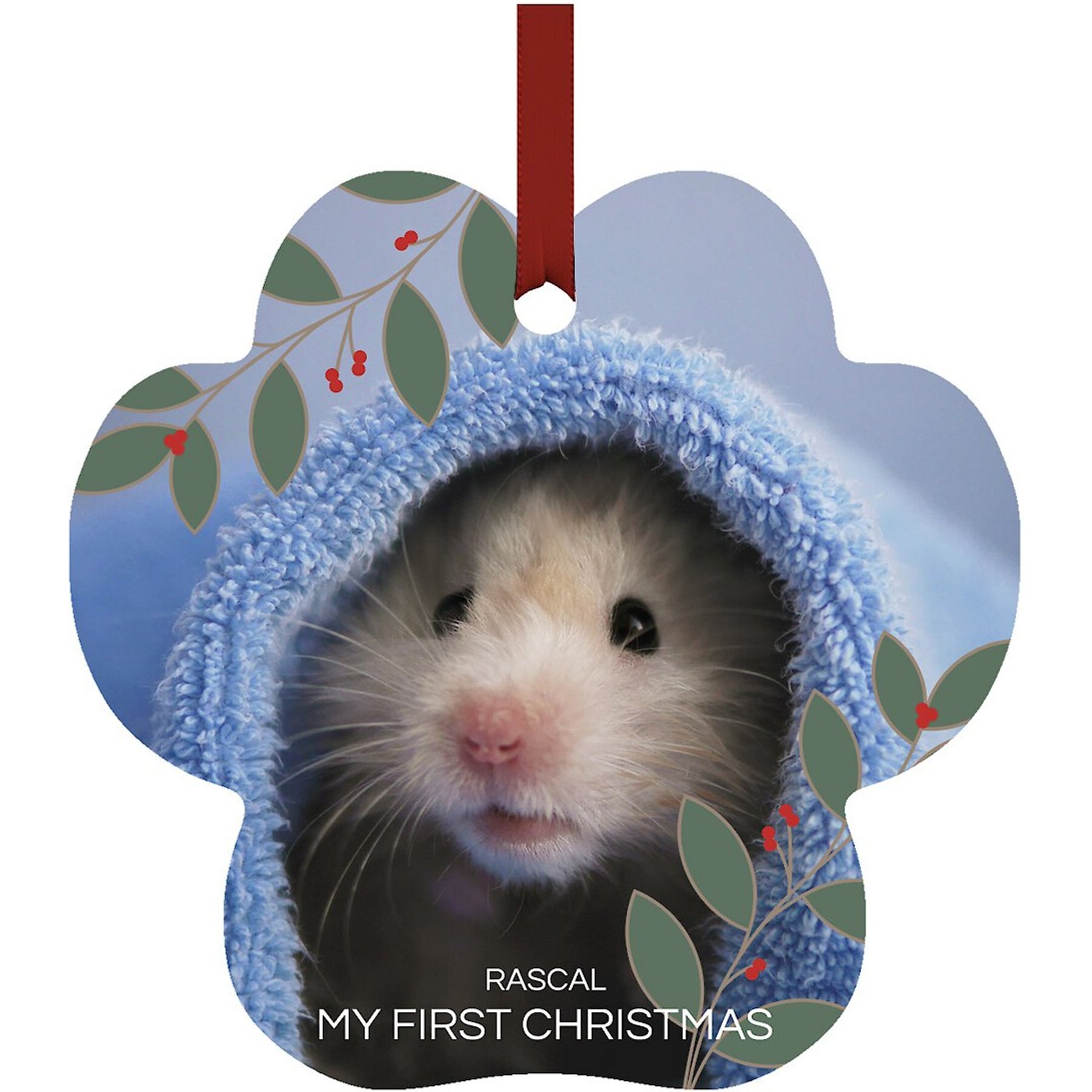 Frisco Christmas "My First Christmas" Paw Shape Metal Personalized Dog & Cat Holiday Ornament
