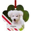 Frisco Peppermint Stripes Paw Shape Metal Personalized Dog & Cat Holiday Ornament