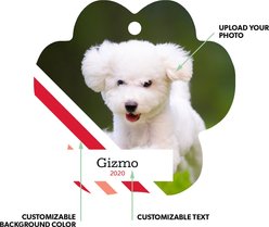 Frisco Peppermint Stripes Paw Shape Metal Personalized Dog & Cat Holiday Ornament slide 2 of 4