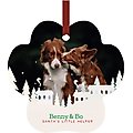 Frisco Winter Town Paw Shape Metal Personalized Dog & Cat Holiday Ornament