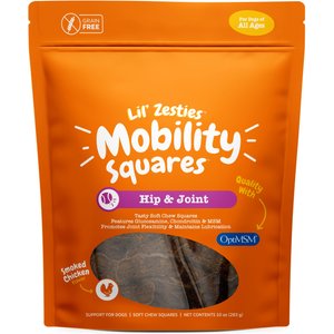 Zesty Paws Lil' Zesties Mobility Squares Chicken Flavored Soft Chews Hip & Joint Supplement for Dogs, 10-oz bag