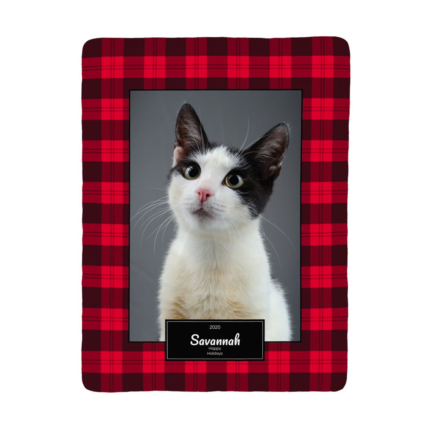 FRISCO Plaid Sherpa Fleece Personalized Blanket, 60" x 80" Customer
