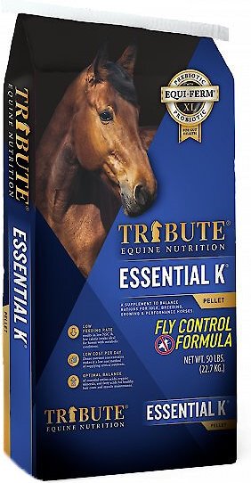 Tribute Equine Nutrition Essential K with Fly Control formula Horse Food, 50-lb bag slide 1 of 5