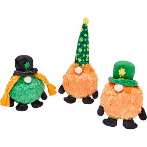 Frisco Gnome Leprechaun Plush Squeaky Dog Toy, 3-count