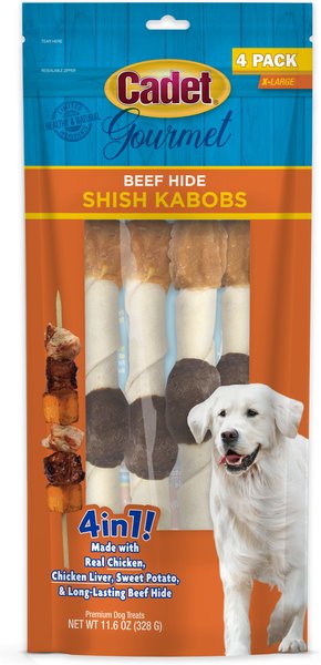 Cadet Gourmet Triple Flavored Shish Kabobs Dog Treat, X-Large, 4 Count slide 1 of 10