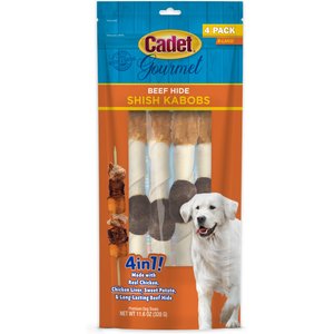 Cadet Gourmet Triple Flavored Shish Kabobs Dog Treat, X-Large, 4 Count