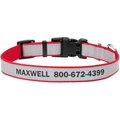Frisco Polyester Personalized Reflective Dog Collar, Red, Medium - Neck: 14 - 20-in, Width: 3/4-in