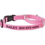 FRISCO Solid Nylon Personalized Martingale Dog Collar, Pink, S: 14 to ...