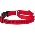 Frisco Solid Nylon Personalized Martingale Dog Collar, Medium: 17 to 20-in neck, 1-in, wide Red