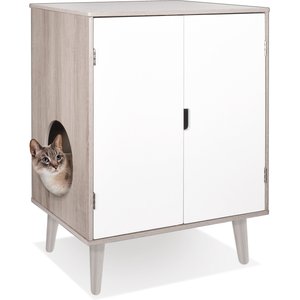 Penn-Plax Cat Cabinet, Light Grey