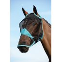 WeatherBeeta Comfitec Fine Mesh Horse Mask with Nose, Black/Turquoise, Cob