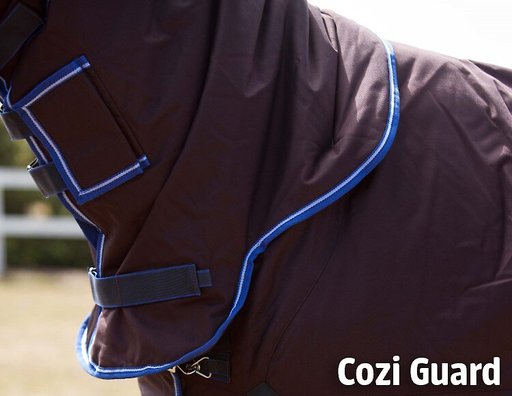 WeatherBeeta Comfitec Ultra Cozi II Detach-A-Neck Medium Horse Blanket, Charcoal/Blue/White, 78-in