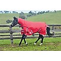 WeatherBeeta Comfitec Classic Combo Neck Heavy Horse Blanket, Red/Silver/Navy, 72-in
