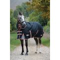 WeatherBeeta Comfitec Premier with Therapy-Tec Detach-A-Neck Medium Horse Blanket, Black/Silver/Red, 66-in