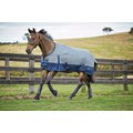 Saxon 210D with Gusset Standard Neck Lite II Horse Blanket, Gray/Navy, 69-in
