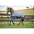Saxon 210D with Gusset Standard Neck Medium II Horse Blanket, Gray/Navy, 66-in