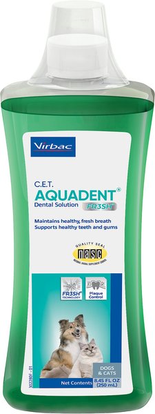 Virbac C.E.T. Aquadent Fr3sh Dog & Cat Dental Water Additive, 8.45-oz bottle slide 1 of 2