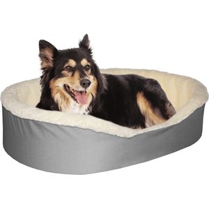 Dog Bed King USA Cuddler Bolster Dog Bed w/Removable Cover, Gray, X-Large